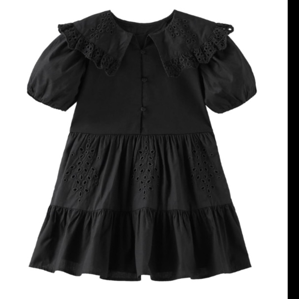 New ZARA Black Eyelet Girls Dress size 3-4